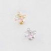 BOW RIBBON DOUBLE HEART THREADLESS (PUSH IN) 316L SURGICAL STEEL LABRET SET